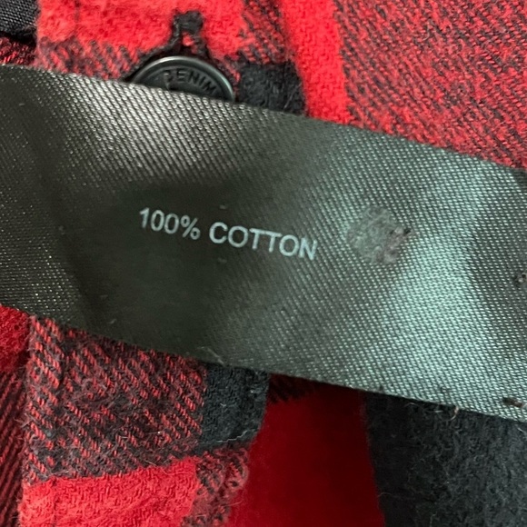 Denim & Flower by Ricky Singh Red & Black Buffalo Plaid Flannel Shirt - Men’s M - Picture 4 of 14